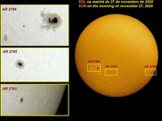 Aspecto do SOL na manhã de 27 de novembro de 2020.