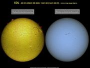 Aspecto do SOL na tarde de 20‎/06/2022, 13:41:28 (16:41:28 UT).